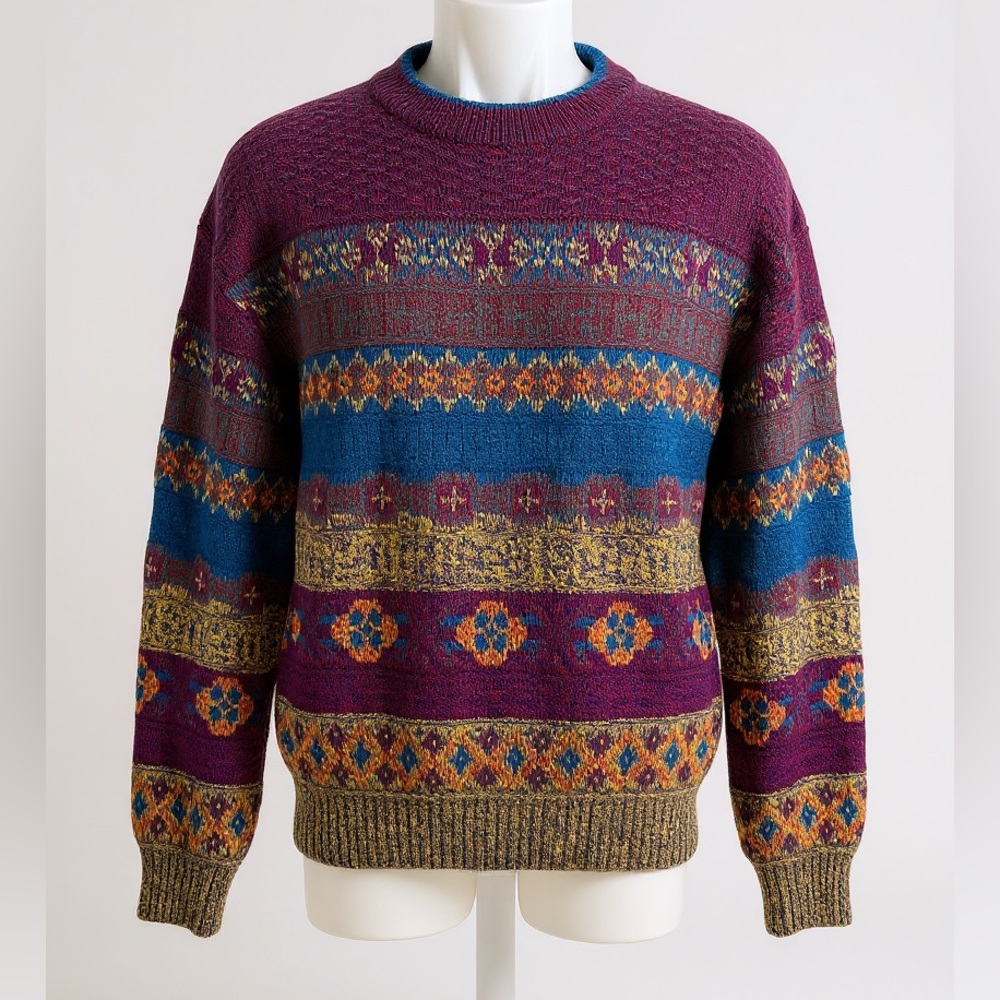 Expressions Vintage Men's Chunky Abstract Cosby Style Sweater